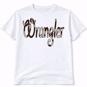 Wrangler Cow Print Western Graphic T Shirt Trendy Boutique Style Tee Women White